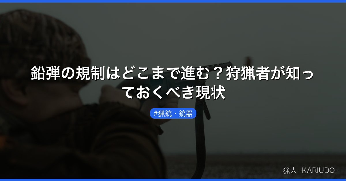 鉛弾の規制はどこまで進む？狩猟者が知っておくべき現状